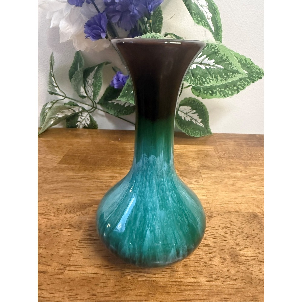 Vintage Blue‎ Mountain Pottery Drip Glaze Vase Canada Mid Century Art Pottery